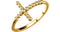 Granulated Sideways Cross 14k Yellow Gold Ring, Size 7