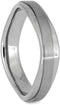 The Men's Jewelry Store (Unisex Jewelry) Wavy Ring 4.5mm Brushed Titanium Comfort-Fit Wedding Band, Size 6