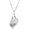 Rhodium Plate Sterling Silver Cross and Flames CZ 'Refiner's Fire' Necklace, 18"