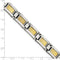 Men's Polished Stainless Steel 11mm 18k Yellow Gold Foil Bracelet, 8.25"