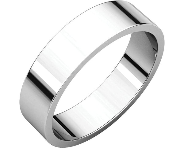 Rhodium-Plated 14k White Gold 5.5mm Flat Band, Size 8