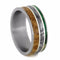 Black Ash, Green Box Elder Burl Wood, Gibeon Meteorite 8mm Comfort-Fit Matte Titanium Wedding Band