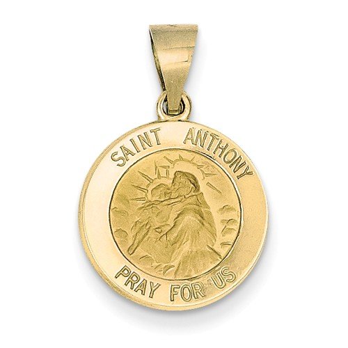 14k Yellow Gold St. Anthony Medal Pendant (17X15MM)