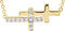 Diamond Double Sideways Cross Rhodium-Plated 14k Yellow Gold Necklace, 18" (.20 Ctw, HIJ Color, I3 Clarity)