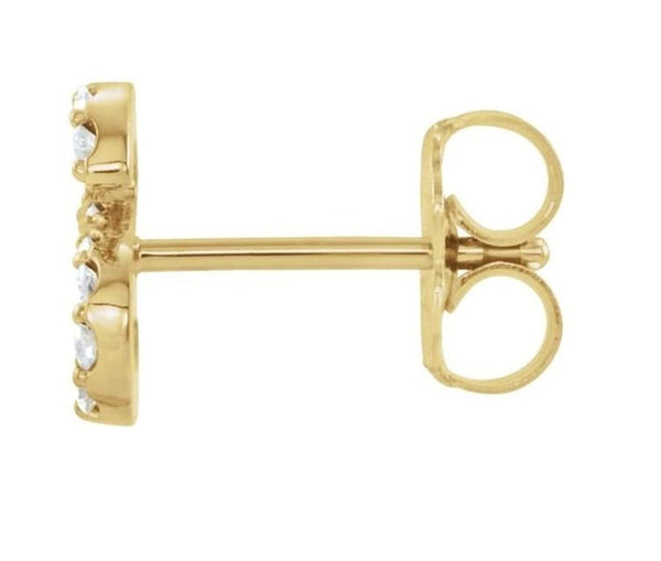 14k Yellow Gold Gold Diamond Letter 'S' Initial Stud Earring (Single Earring) (.06 Ctw, GH Color, I1 Clarity)