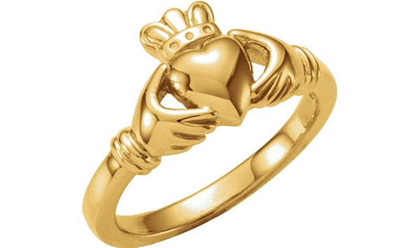 Childrens 14k White Gold Claddagh Ring, Size 1