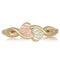 Two Hearts Embrace Ring, 10k Yellow Gold, 12k Green and Rose Gold Black Hills Gold Motif