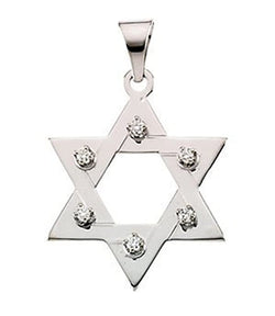 Diamond Star of David 14k White Gold Pendant