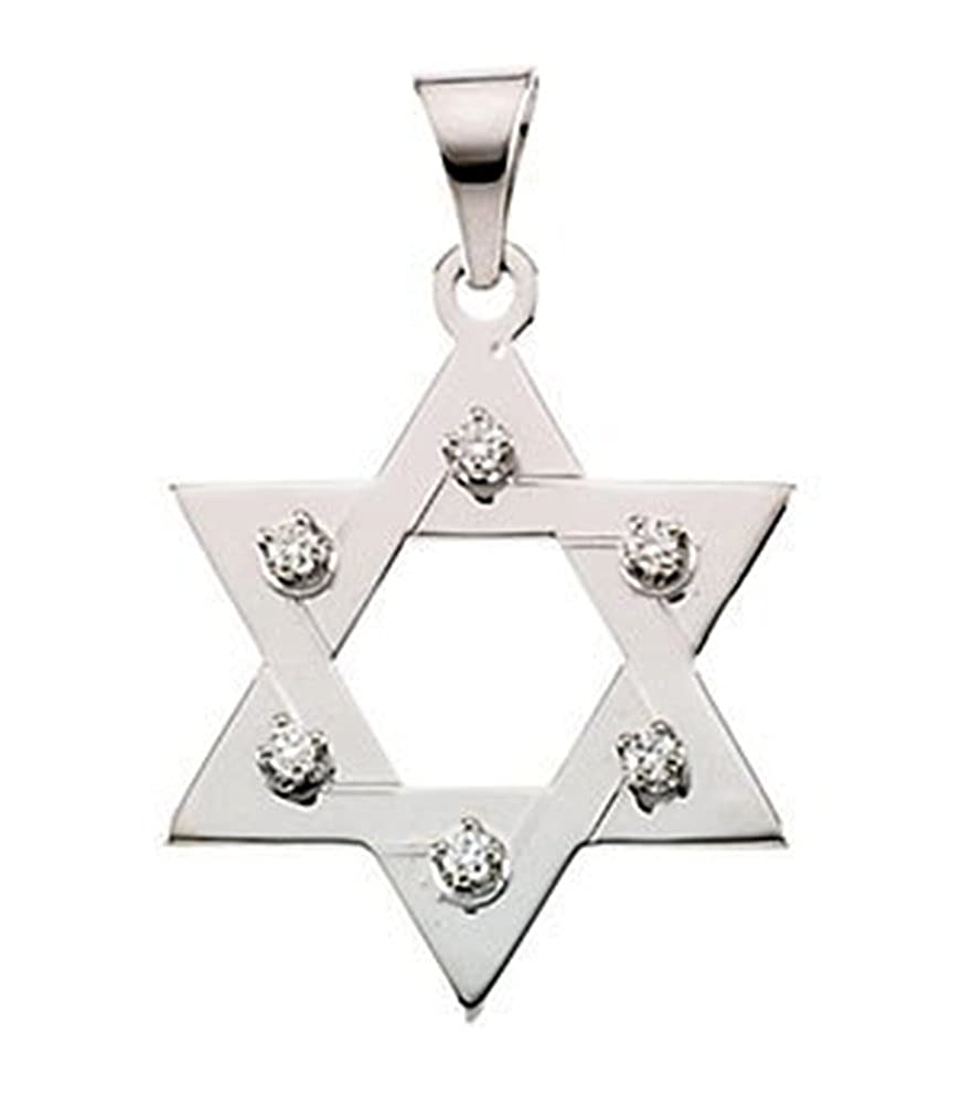 Diamond Star of David 14k White Gold Pendant