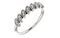 Slim-Profile Diamond Leaf Ring, Rhodium-Plated 14k White Gold (1/8 Ctw, Color GH, Clarity I1), Size 6