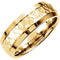 7.5mm 14k Yellow Gold Fancy Carved Band Sizes 4 to 14