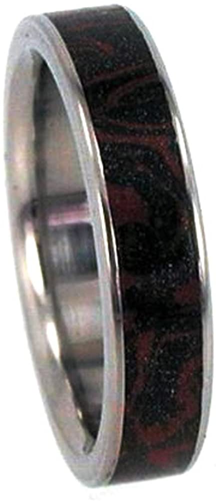 Composite Mokume Gane 4mm Comfort Fit Titanium Wedding Band, Size 4.25