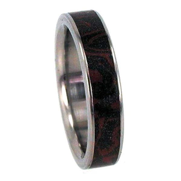 Composite Mokume Gane 4mm Comfort Fit Titanium Wedding Band, Size 10