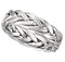 Hand-Braided 6.5mm Comfort Fit 14k White Gold Band, Size 8