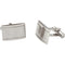 Brushed Satin Rectangle Stainless Steel Cuff Links, Bullet Backs