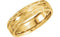 14k Yellow Gold Diamond-Cut Design 6mm Comfort-Fit Milgrain Band