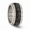 Edward Mirell Titanium and Black Titanium Inlay Fancy Design 11mm Wedding Band