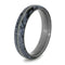 Deer Antler, Blue Black Mokume Gane 4mm Comfort-Fit Matte Titanium Band