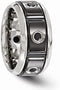 Edward Mirell Black Titanium Stainless Steel with Sterling Silver Bezel Black Spinel 11mm Band, Size 13