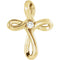 Diamond Infinity Cross 14k Yellow Gold Pendant (.02 Ct, G-H Color, I1 Clarity)