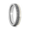 Gibeon Meteorite, 14k White Gold Stripe 5.5mm Titanium Comfort-Fit Ring