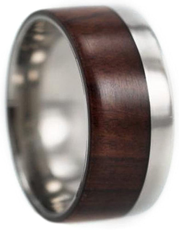 Desert Ironwood 10mm Comfort Fit Titanium Wedding Band, Size 9.5