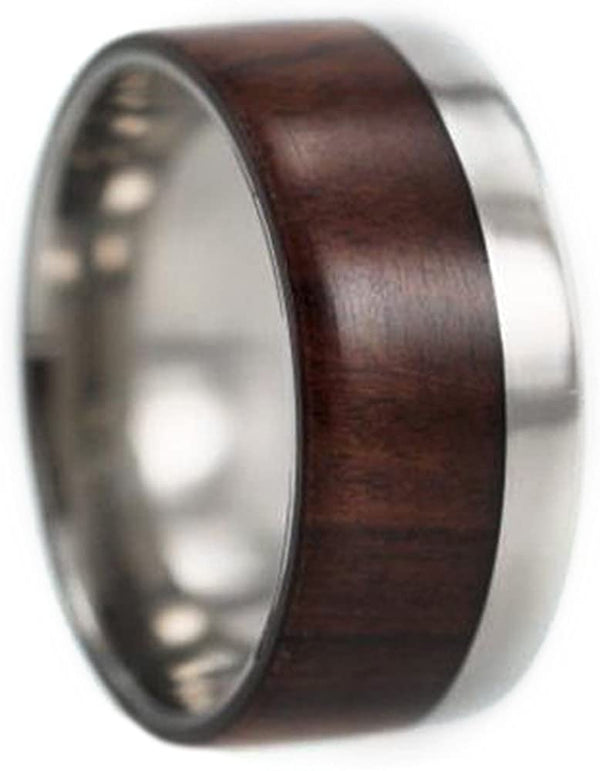The Men's Jewelry Store (Unisex Jewelry) Desert Ironwood 10mm Comfort Fit Titanium Wedding Band, Size 4.5