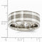 Traction Band Collection Gray Titanium with Argentium Sterling Silver Inlay Grooved 8.5mm Flat Band