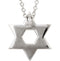 Petite Diamond Star of David 14k White Gold Necklace, 16" (1/6 Cttw)