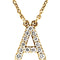 14k Yellow Gold Diamond Initial 'A' 1/6 Cttw Necklace, 16" (GH Color, I1 Clarity)