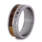 Gibeon Meteorite, Caribbean Rosewood 8mm Comfort-Fit Brushed Titanium Wedding Band