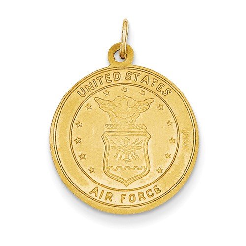 14k Yellow Gold US Air Force St. Christopher Medal Pendant (25X19MM)