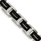 Men's Brushed and Polished Stainless Steel Black IP-Plated Link Bracelet, 7.5"