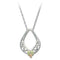 Diamond-Cut Flame Pendant Necklace, Sterling Silver, 12k Green and Rose Gold Black Hills Gold Motif, 18''