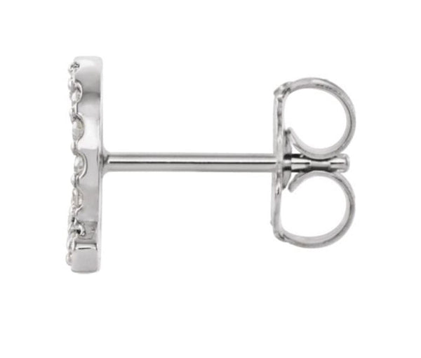 Sterling Silver Diamond Letter 'Q' Initial Stud Earring (Single Earring) (.08 Ctw, GH Color, I1 Clarity)