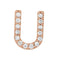 14k Rose Gold Diamond Letter 'U' Initial Stud Earring (Single Earring) (.06 Ctw, GH Color, I1 Clarity)