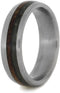 Green Sea Glass, Mesquite Burl 5mm Comfort-Fit Matte Titanium Wedding Band, Size 15.75