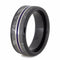 Gibeon Meteorite, Blue Pinstripe, Black Ceramic Sleeve 8mm Comfort-Fit Titanium Wedding Band