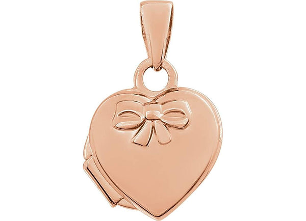 Petite 14k Rose Gold Heart Locket Pendant