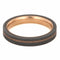 His and Hers Wedding Set, Sandblast Titanium Overlay, Comfort-Fit 14k Rose Gold Wedding Bands