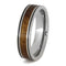 Dinosaur Bone, Gibeon Meteorite, Red Stripe 8mm Comfort-Fit Titanium Band