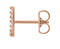 14k Rose Gold Diamond Letter 'U' Initial Stud Earring (Single Earring) (.06 Ctw, GH Color, I1 Clarity)