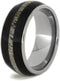 African Blackwood and Deer Antler 9mm Comfort-Fit Titanium Ring, Size 7.5