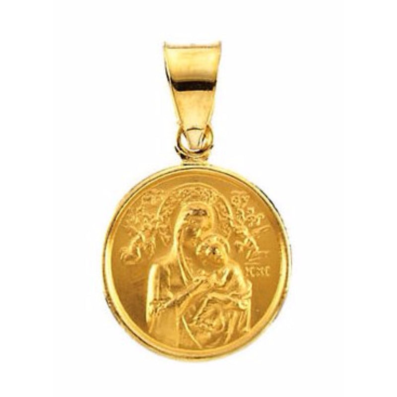 18k Yellow Gold Our Lady of Perpetual Help Medal (13 MM)