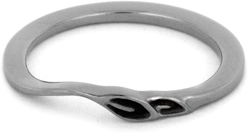 Sandblast Leaves Slim-Profile1.5mm Comfort-Fit Titanium Wedding Band, Size 14.75