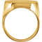 Men's 18k Yellow Gold Brushed Octagon Signet Ring, 22 X 20mm