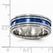 Anodized Collection Gray and Blue Titnaium 8mm Comfort-Fit Band