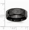 Men's Black Ceramic Faceted 8mm Beveled Edge Band Size 8