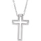 Platinum Open Cross Necklace, 18" (15.70X9.90 MM)