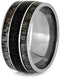 Deer Antler, Dinosaur Bone 10mm Titanium Comfort-Fit Wedding Band, Size 10.5